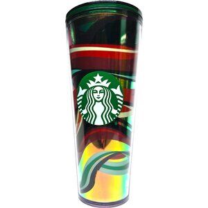 Starbucks Christmas 2021 24oz Holiday Swirl Tumbler Venti Cold Cup Blue Pink